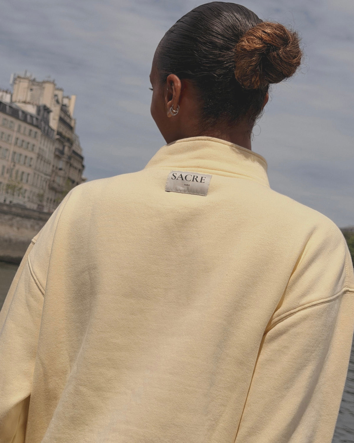 NEW - PULL À COL CAMIONNEUR - PASTEL YELLOW