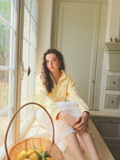NEW - PULL À COL CAMIONNEUR - PASTEL YELLOW